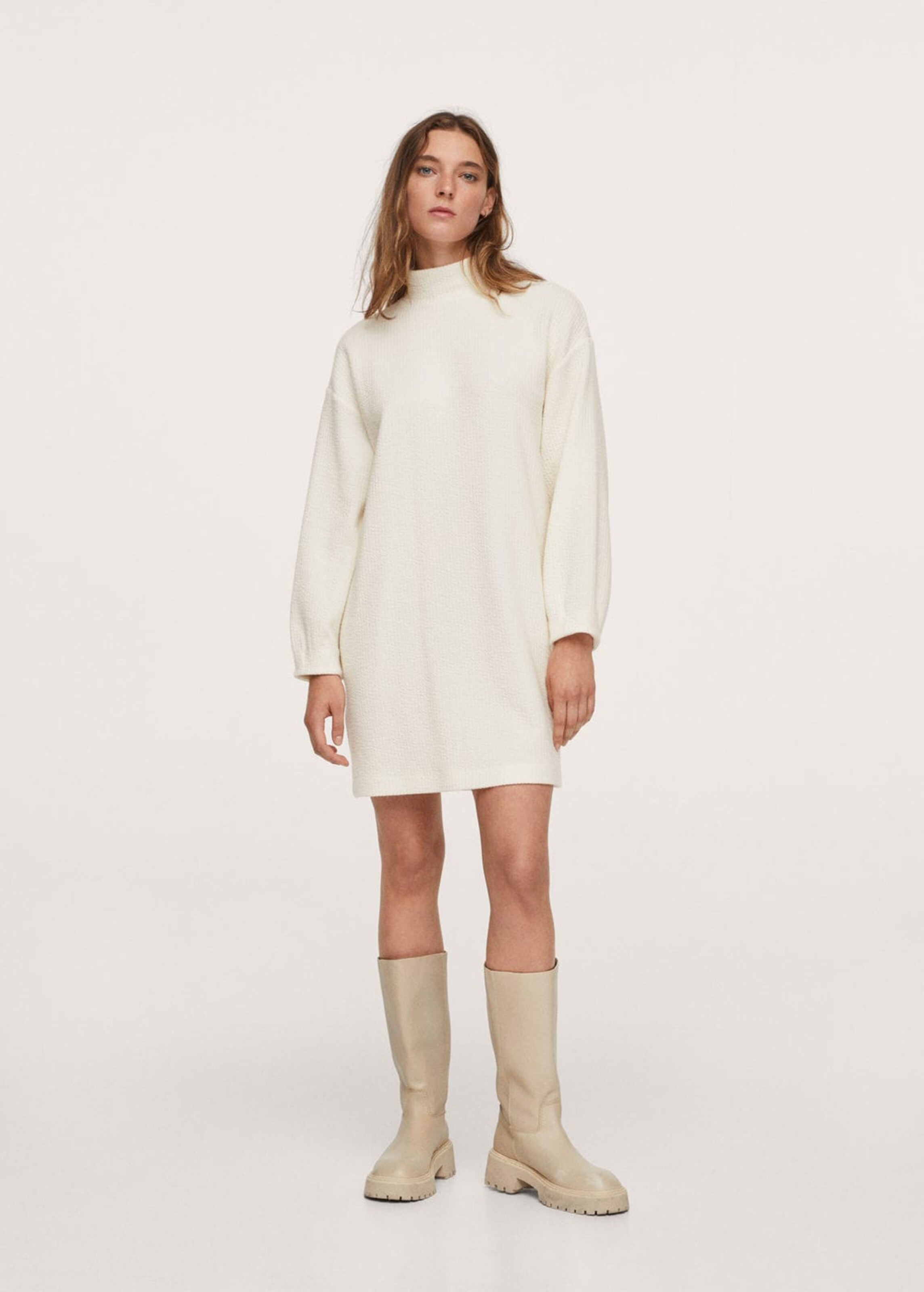 Frauen Kleider MANGO Strickkleid 'Antonela' in Ecru - GJ07448 Frauen Kleider MANGO Strickkleid 'Antonela' in Ecru - GJ07448