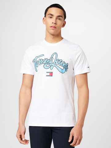 Tommy Jeans T-Shirt 'College' in Weiß: predná strana