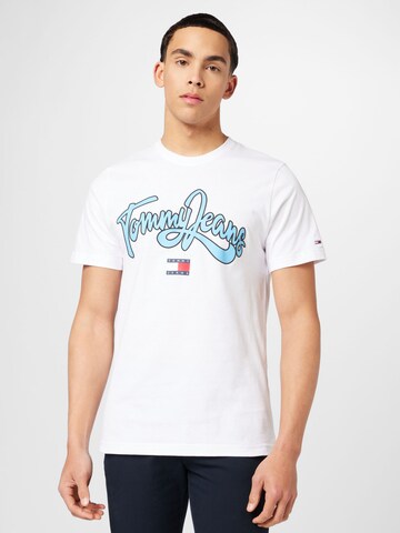 Tommy Jeans - Camiseta 'College' en blanco: frente