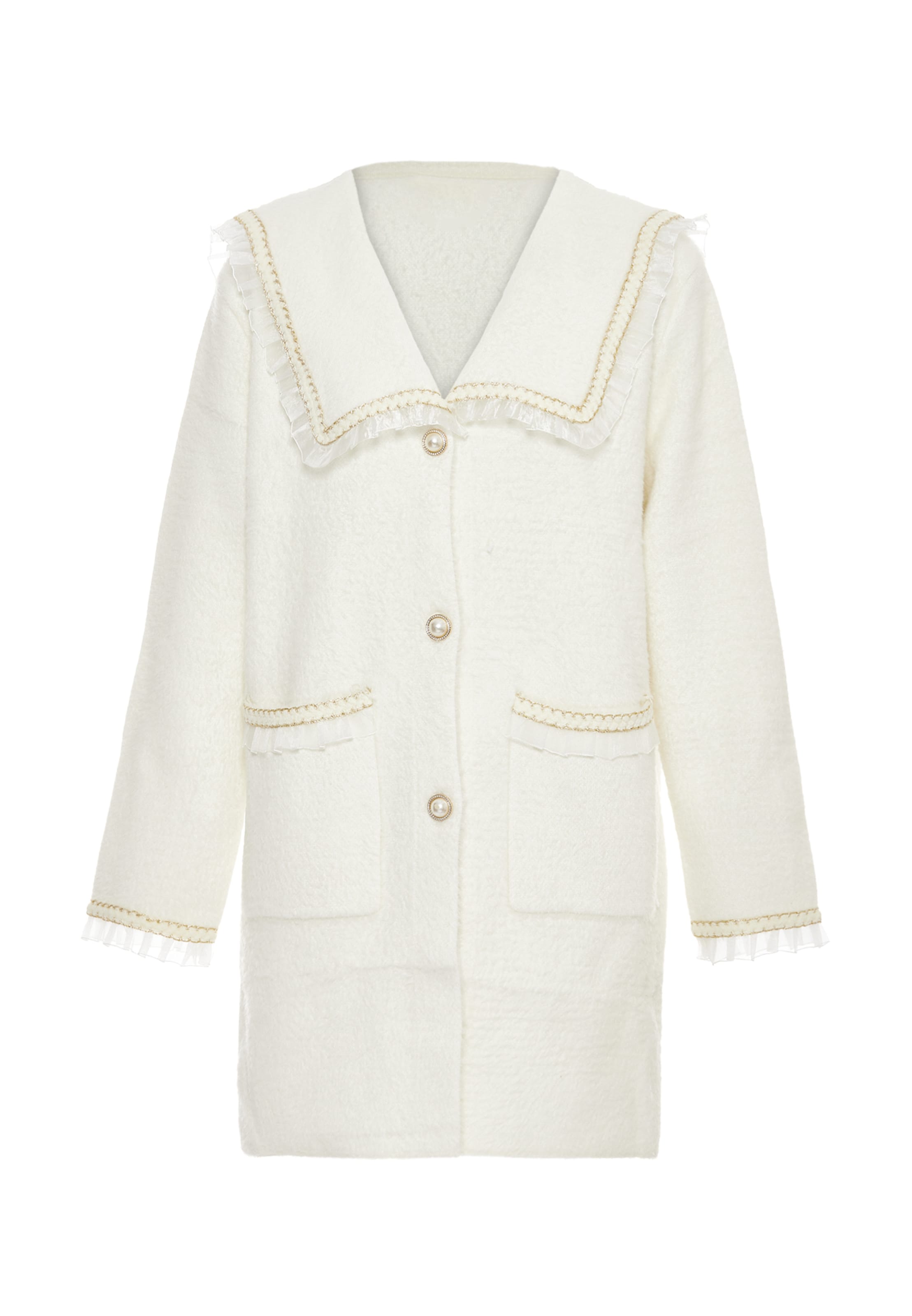 Cappotto in maglia di ALARY in bianco: frontale