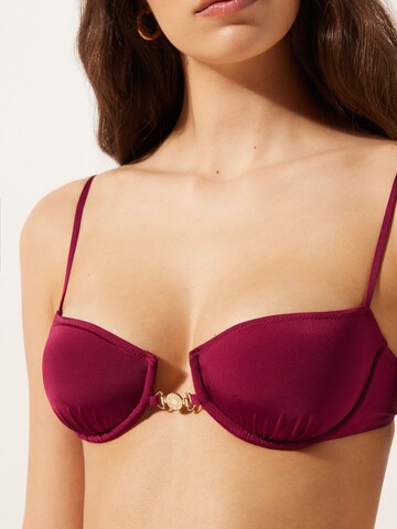 CALZEDONIA Balconette Bikini Top in Red