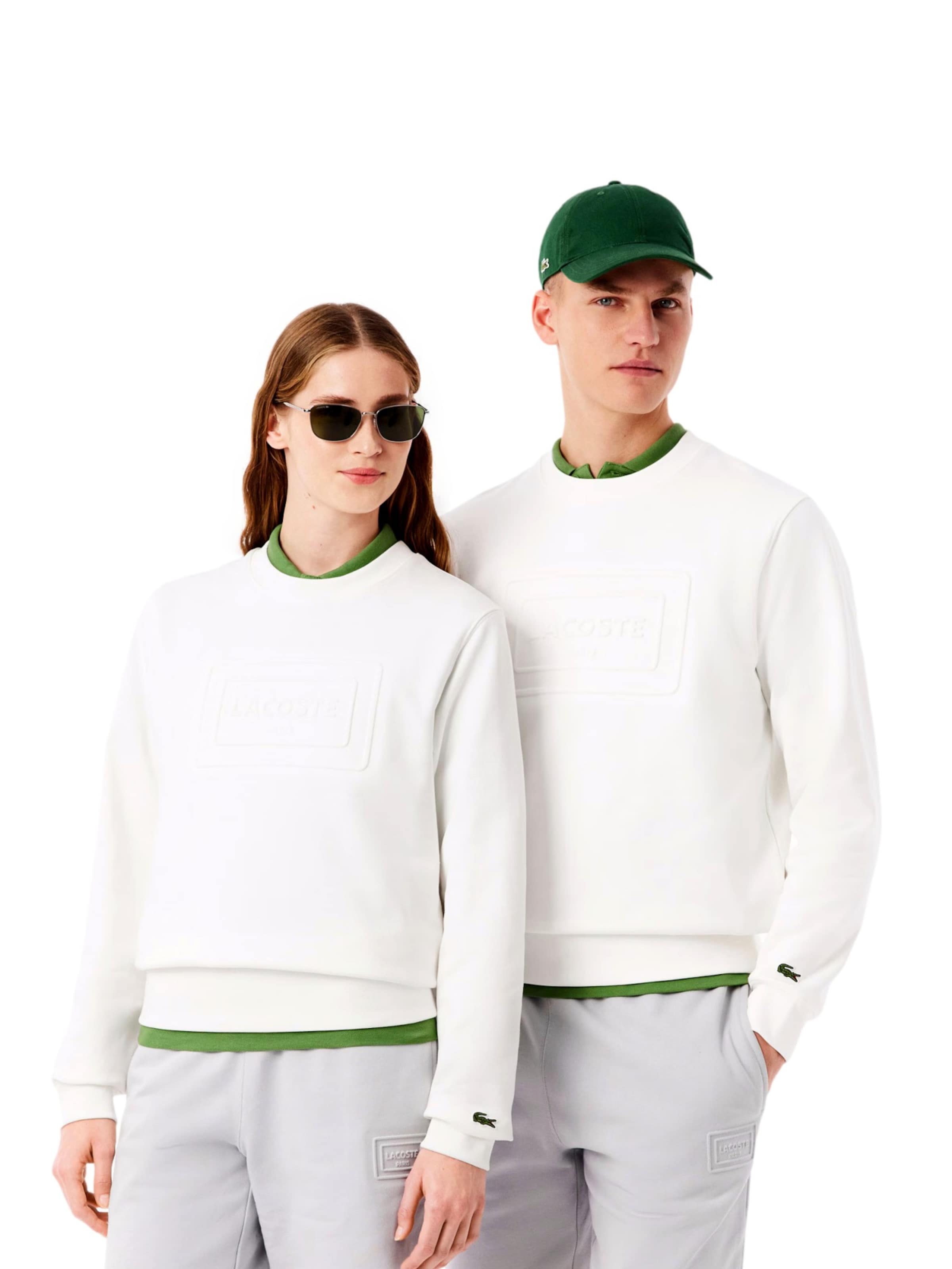 LACOSTE Sweatshirt in White: front