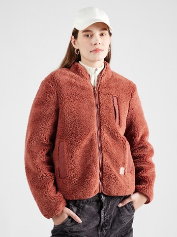 Volcom Sweatjacke 'WUZER FUZZAR' in Braun: Vorderseite