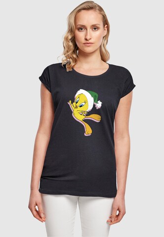 ABSOLUTE CULT Shirt 'Looney Tunes - Tweety Christmas Hat' in Blauw: voorkant