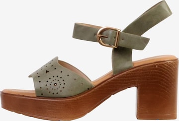 Sandalo di The Divine Factory in verde: frontale