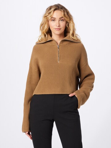 Oval Square Sweter 'Want' w kolorze brązowy: przód