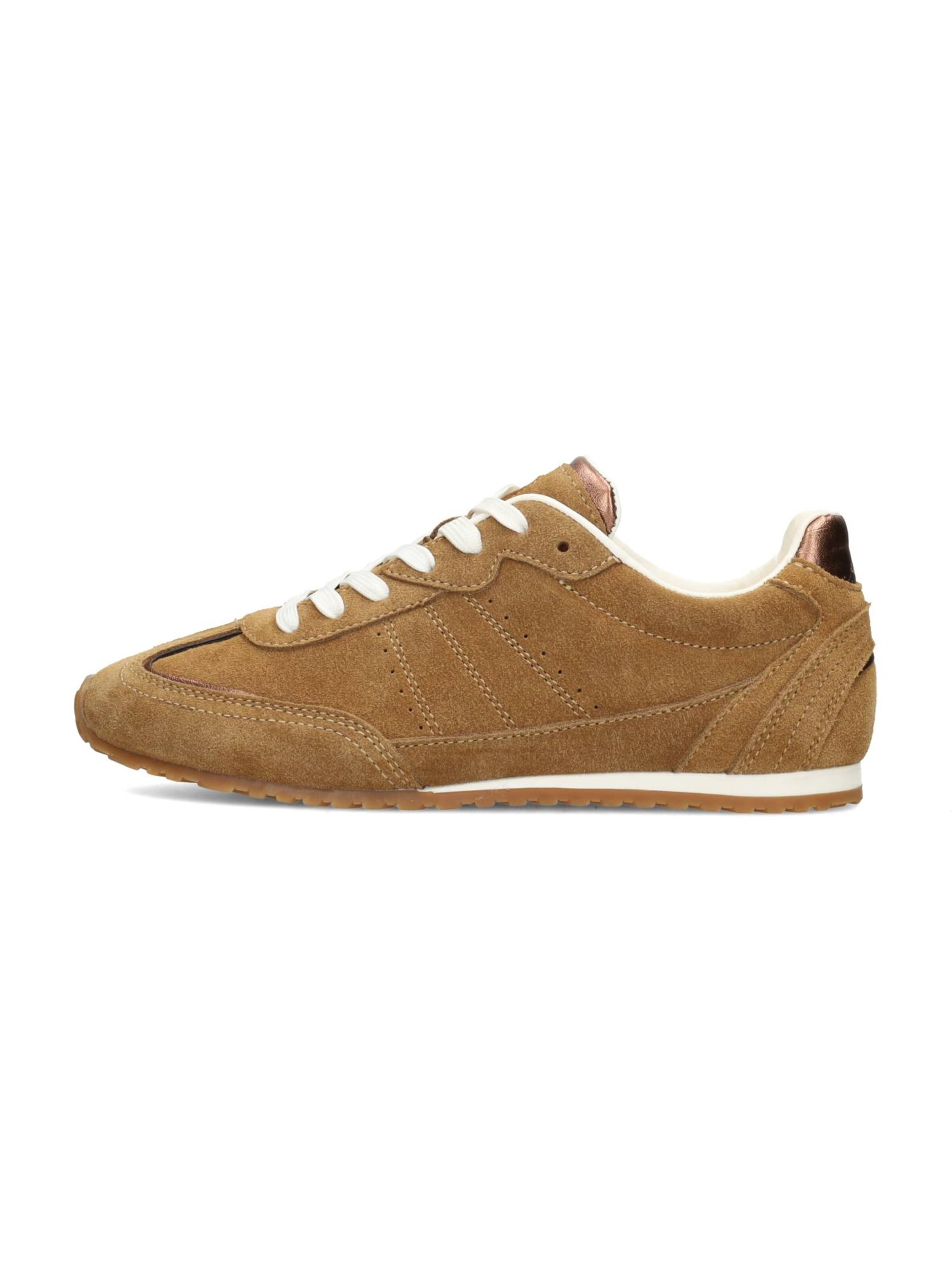 Baskets basses Poelman en marron : devant