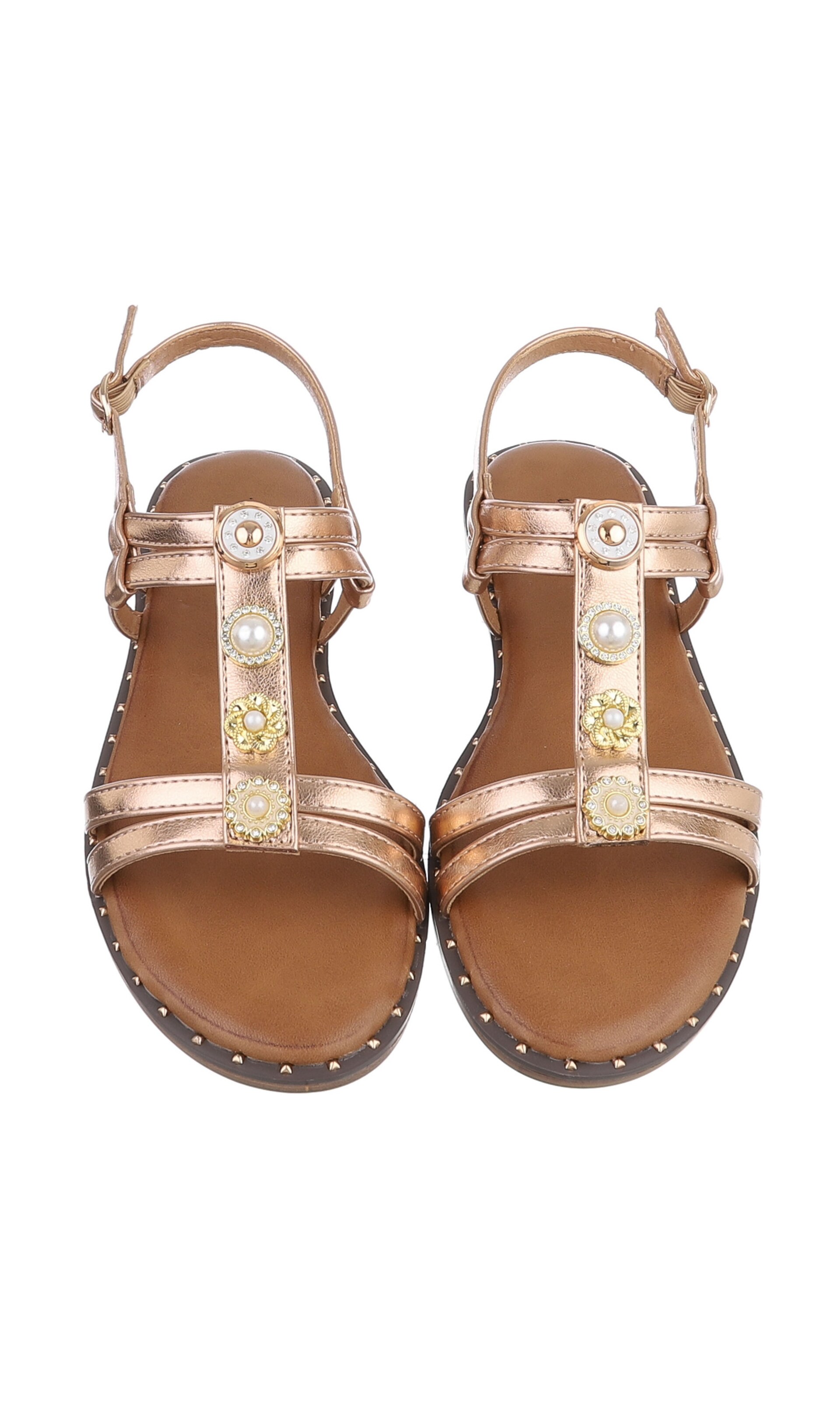 Ital-Design Strap Sandals in Gold