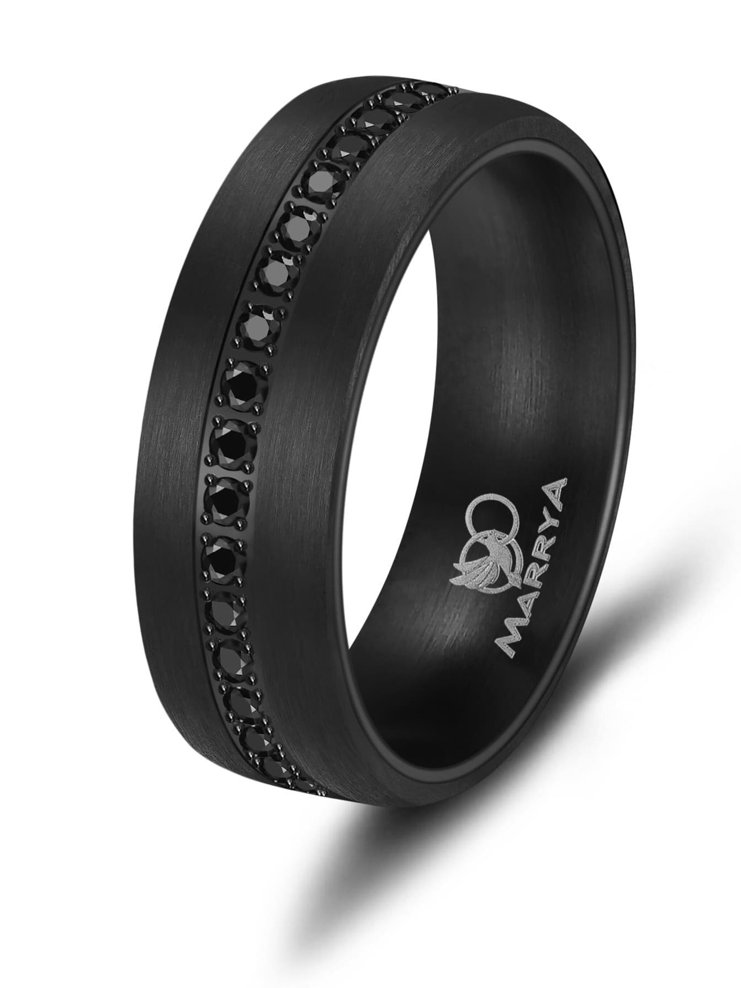 MARRYA Ring 'MARRYA CA-01 Ehering aus Carbon + Edelstahl - "Schwarz"' in Grey: front