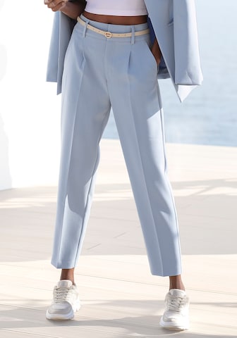 Regular Pantalon à plis LASCANA en bleu : devant