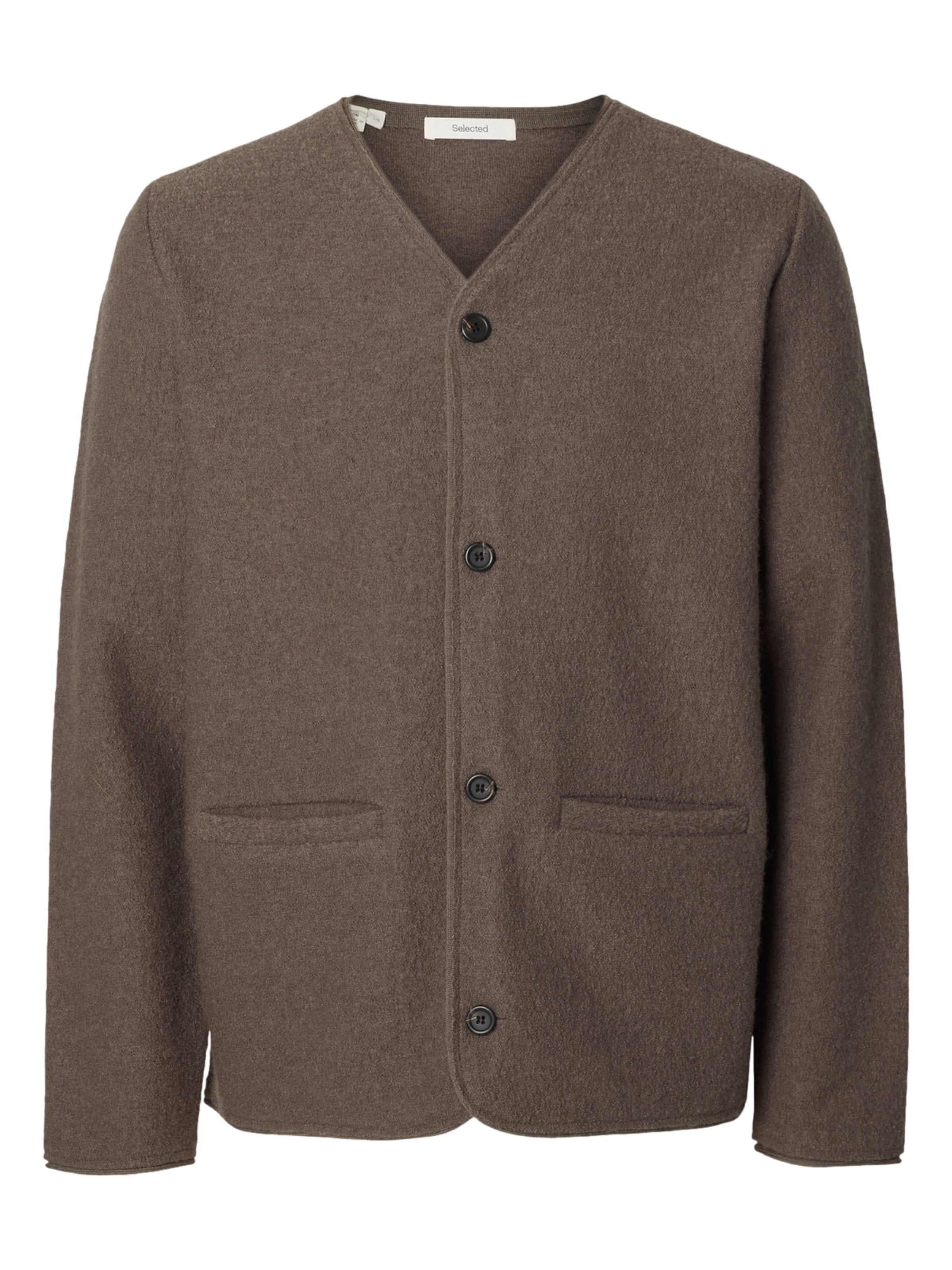 SELECTED Knit cardigan in Brown: front