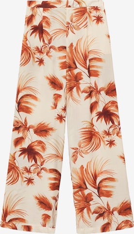 MANGOWide Leg/ Široke nogavice Hlače s naborima - bijela boja: prednji dio