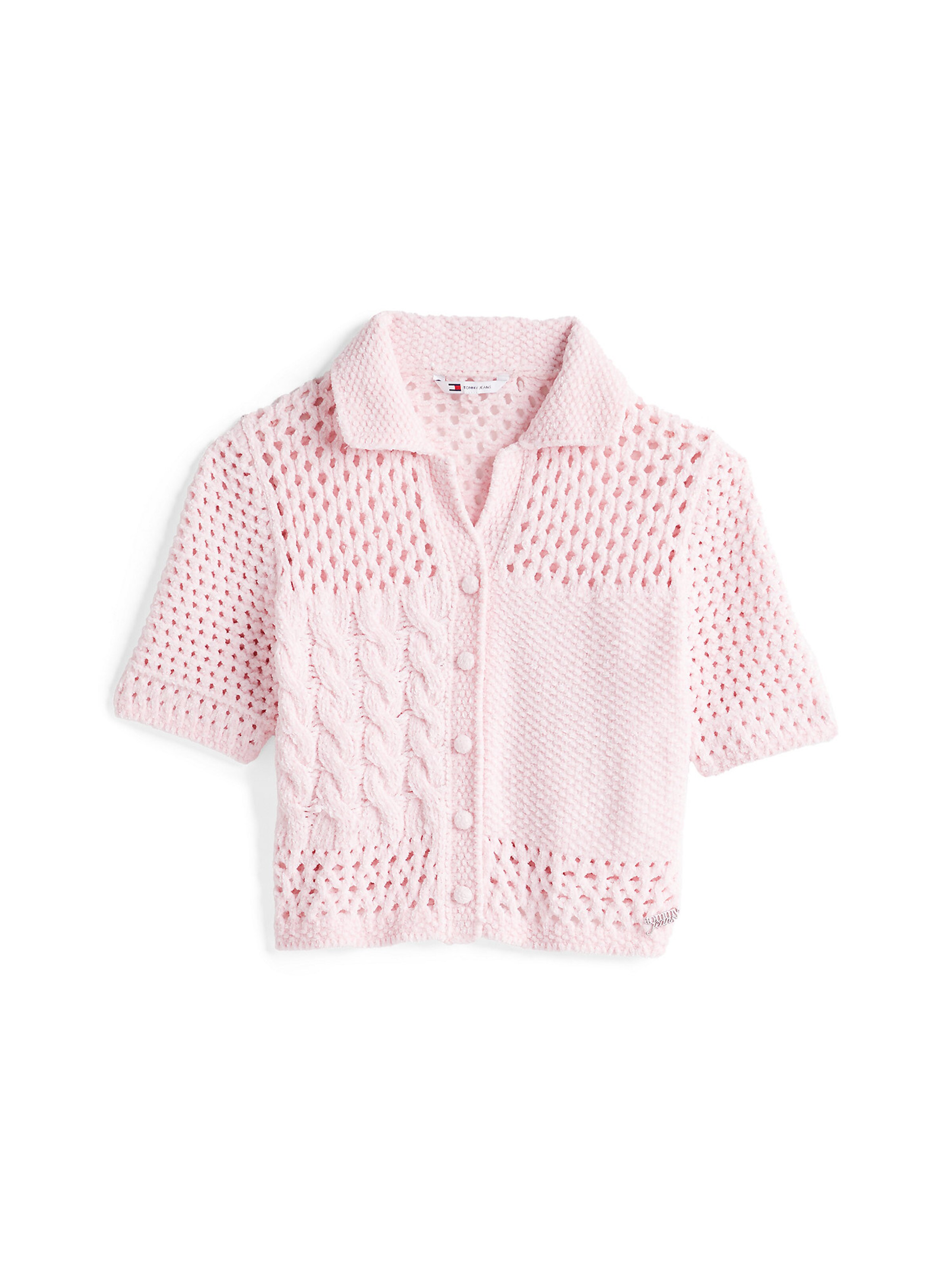 Tommy Jeans Strickjacke in Pink: Vorderseite