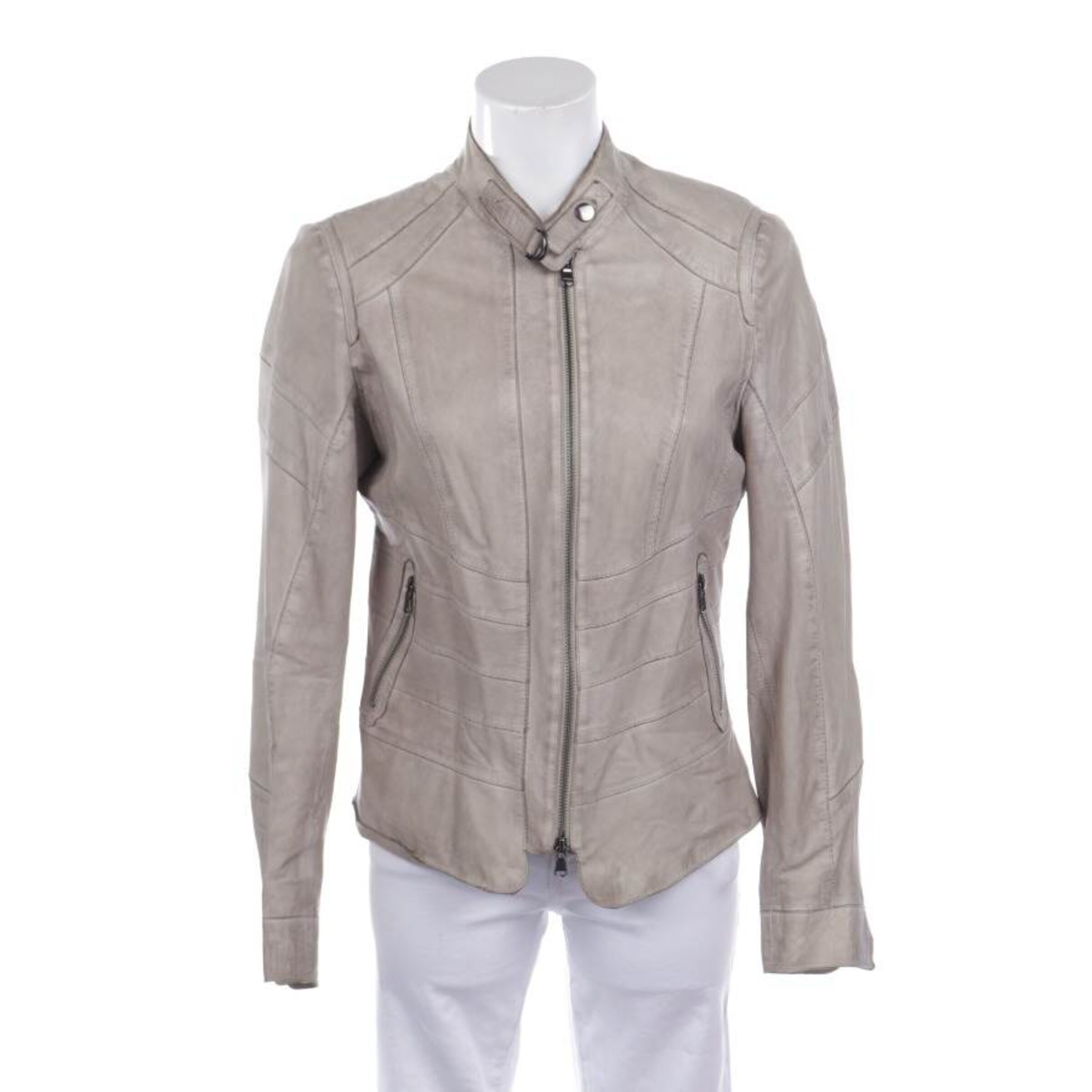 Schyia Lederjacke / Ledermantel L in Braun: Vorderseite