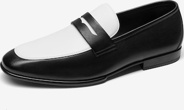 Bruno Marc Instappers 'Bruno Marc Herren Echtleder Loafer – Elegante Slip-On Business Schuhe für Anzug & Büro' in Wit: voorkant