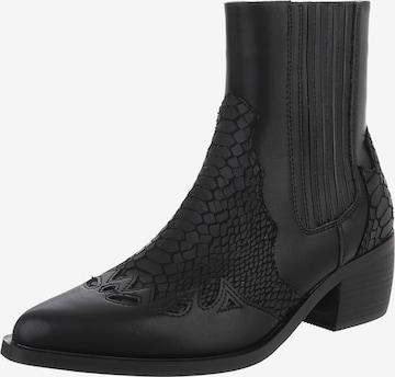 Ital-Design Stiefelette in Schwarz: Vorderseite