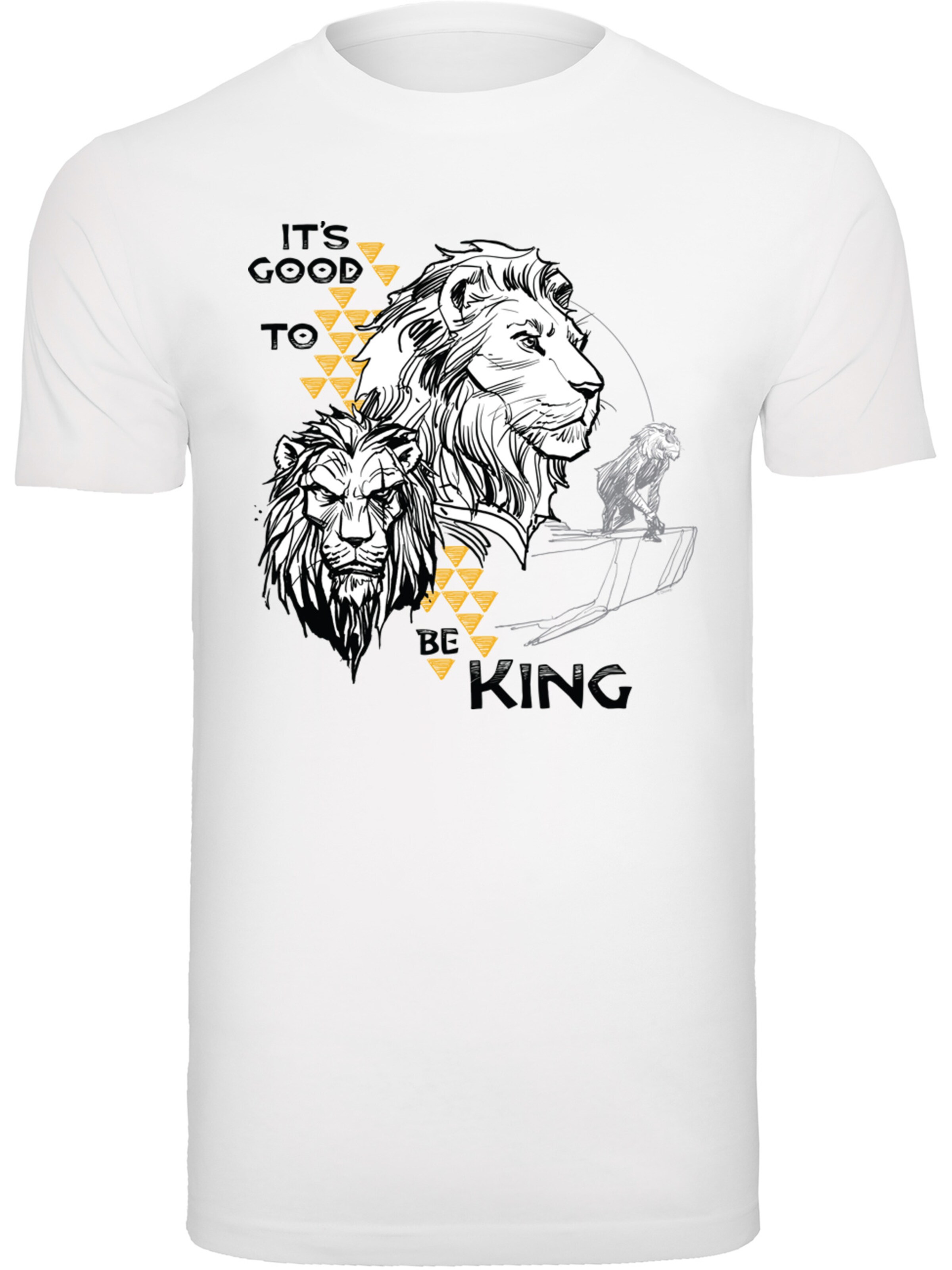 F4NT4STIC Shirt 'Disney König der Löwen Movie It's Good To Be King' in Wit: voorkant