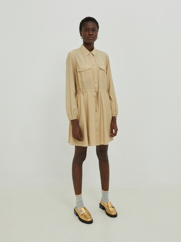 EDITED Shirt Dress 'Faye' in Beige