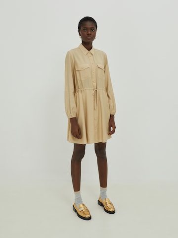 EDITED Shirt Dress 'Faye' in Beige