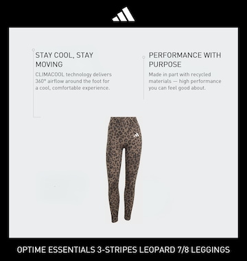ADIDAS PERFORMANCE Skinny Sportbroek 'Optime Essentials' in Bruin