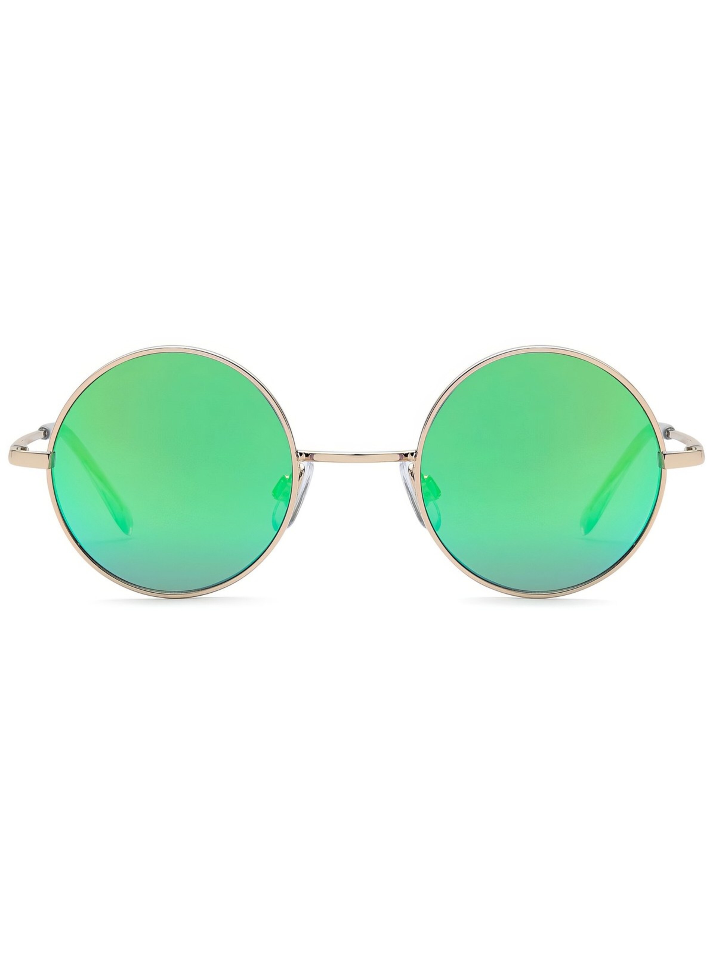 styleBREAKER Sunglasses 'Retro Sonnenbrille Klein Rund mit Federscharnier' in Green