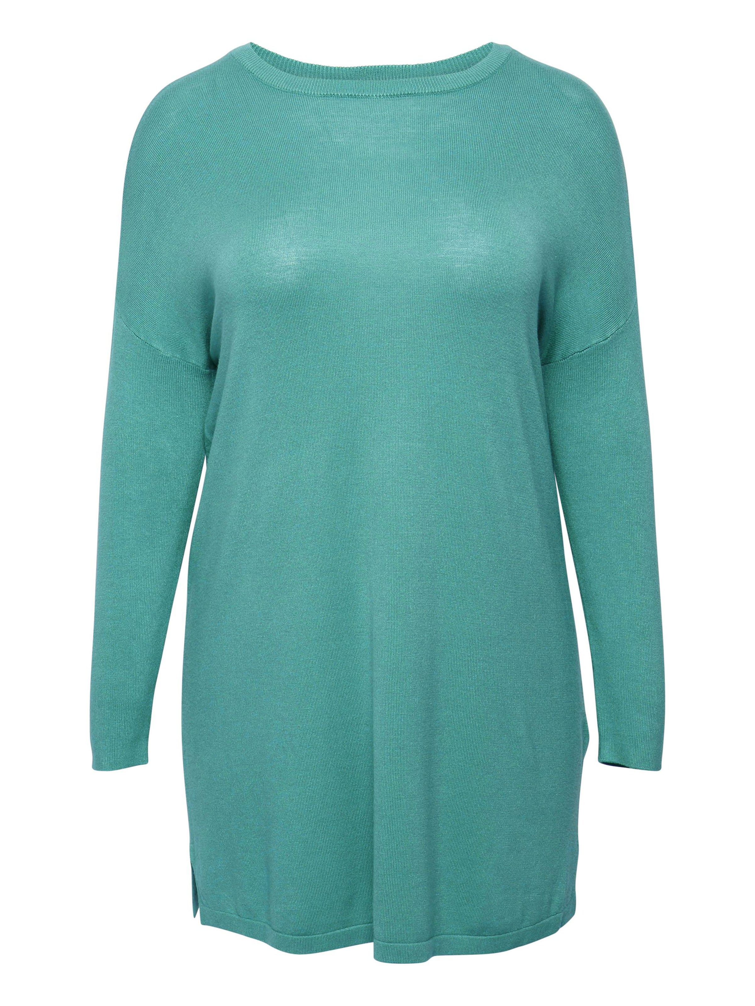 Fransa Curve Gebreide jurk 'Blume' in Groen: voorkant