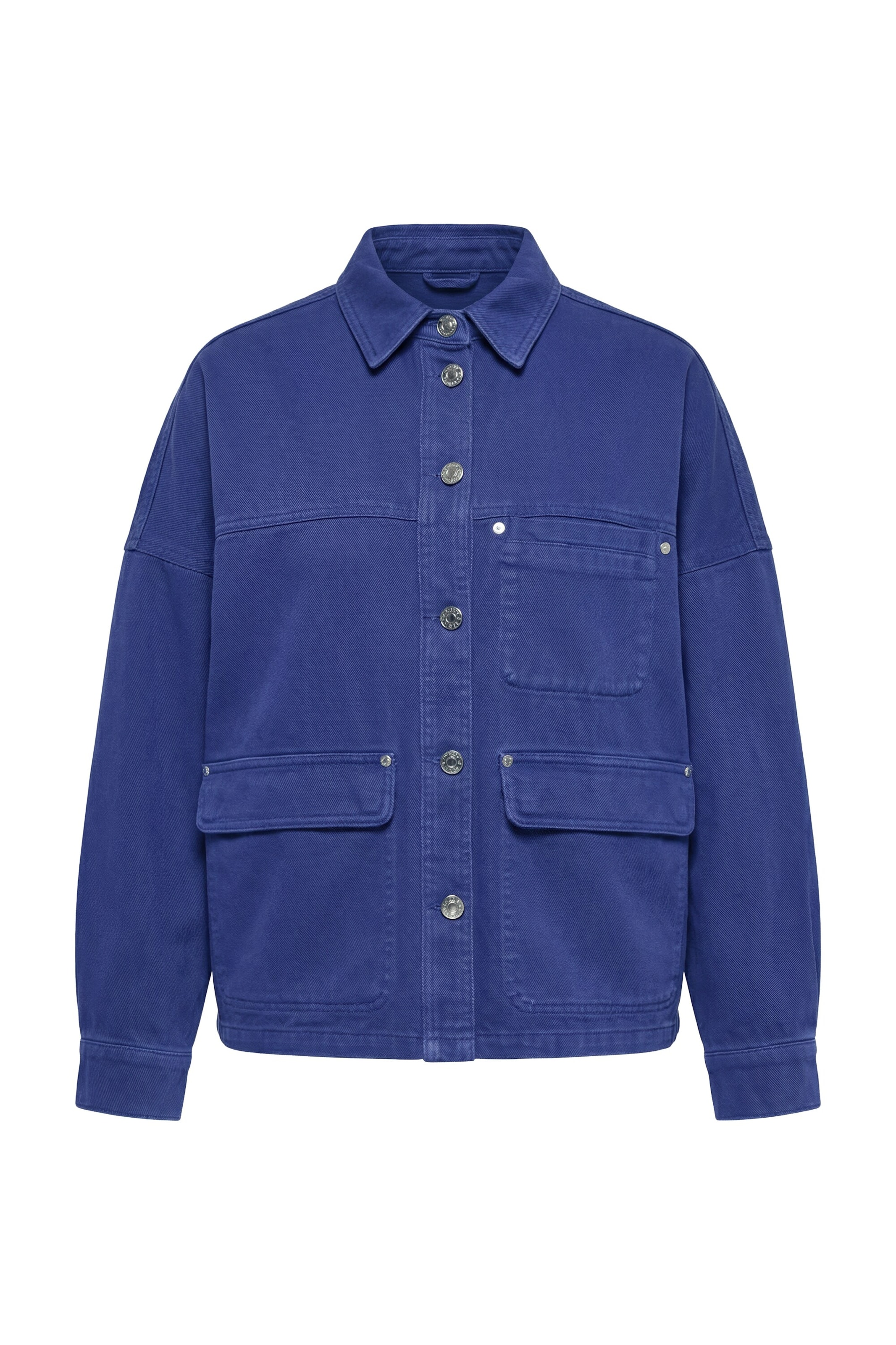 Studio Untold Tussenjas in de kleur Duifblauw, Productweergave