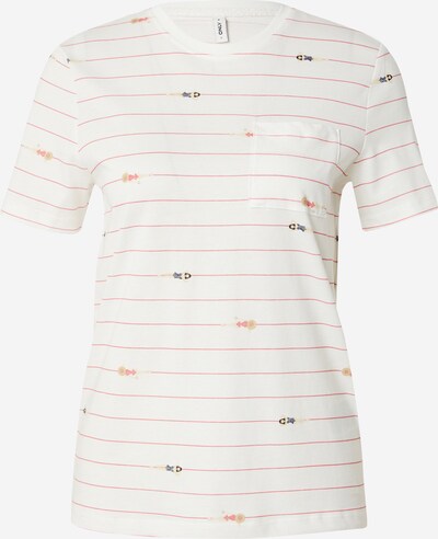 ONLY T-shirt 'POLLY' en beige / bleu marine / rose / blanc, Vue avec produit