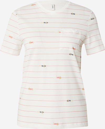 ONLY T-Shirt 'POLLY' in beige / navy / pink / weiß, Produktansicht