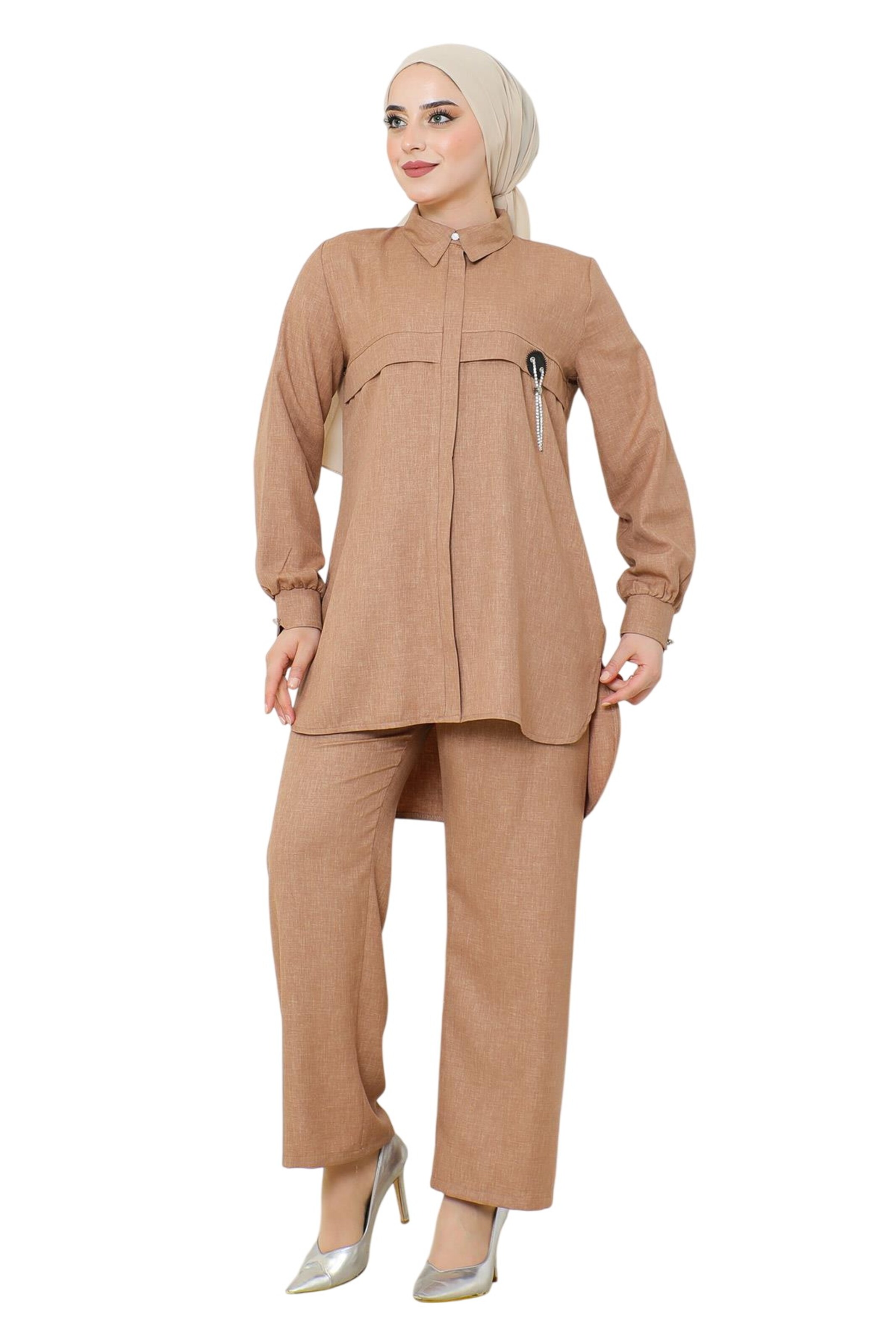 MODAMIHRAM Pantsuit in Brown: front