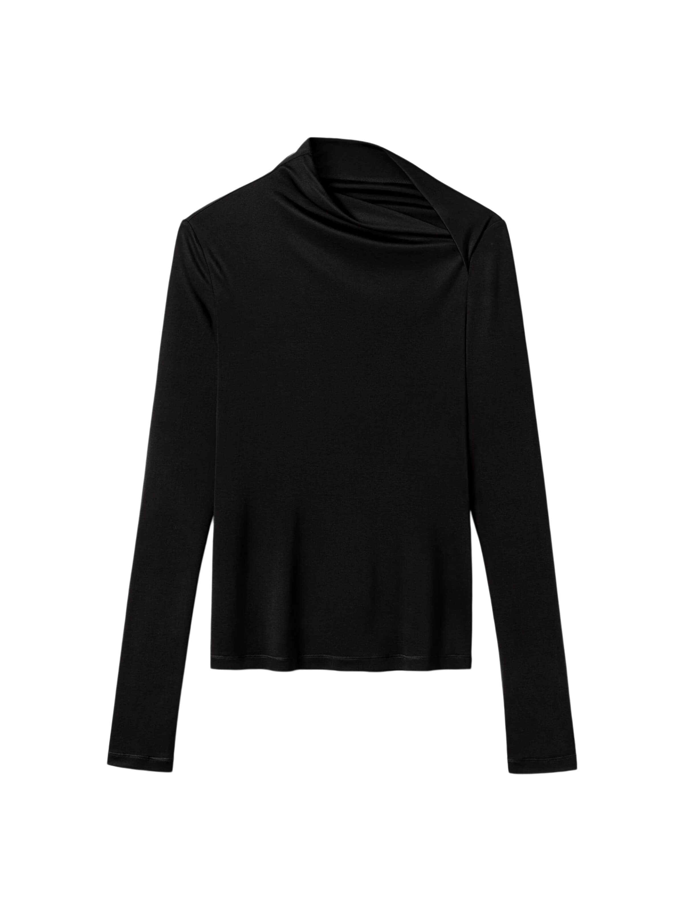 Lilysilk Top 'Seidenjersey Schmales Langarm Top' in Zwart: voorkant