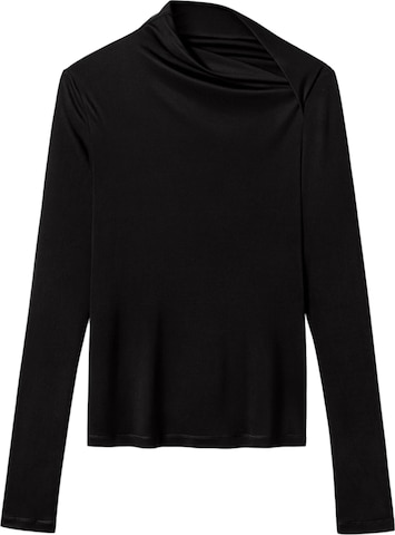 Lilysilk Top 'Seidenjersey Schmales Langarm Top' in Zwart: voorkant
