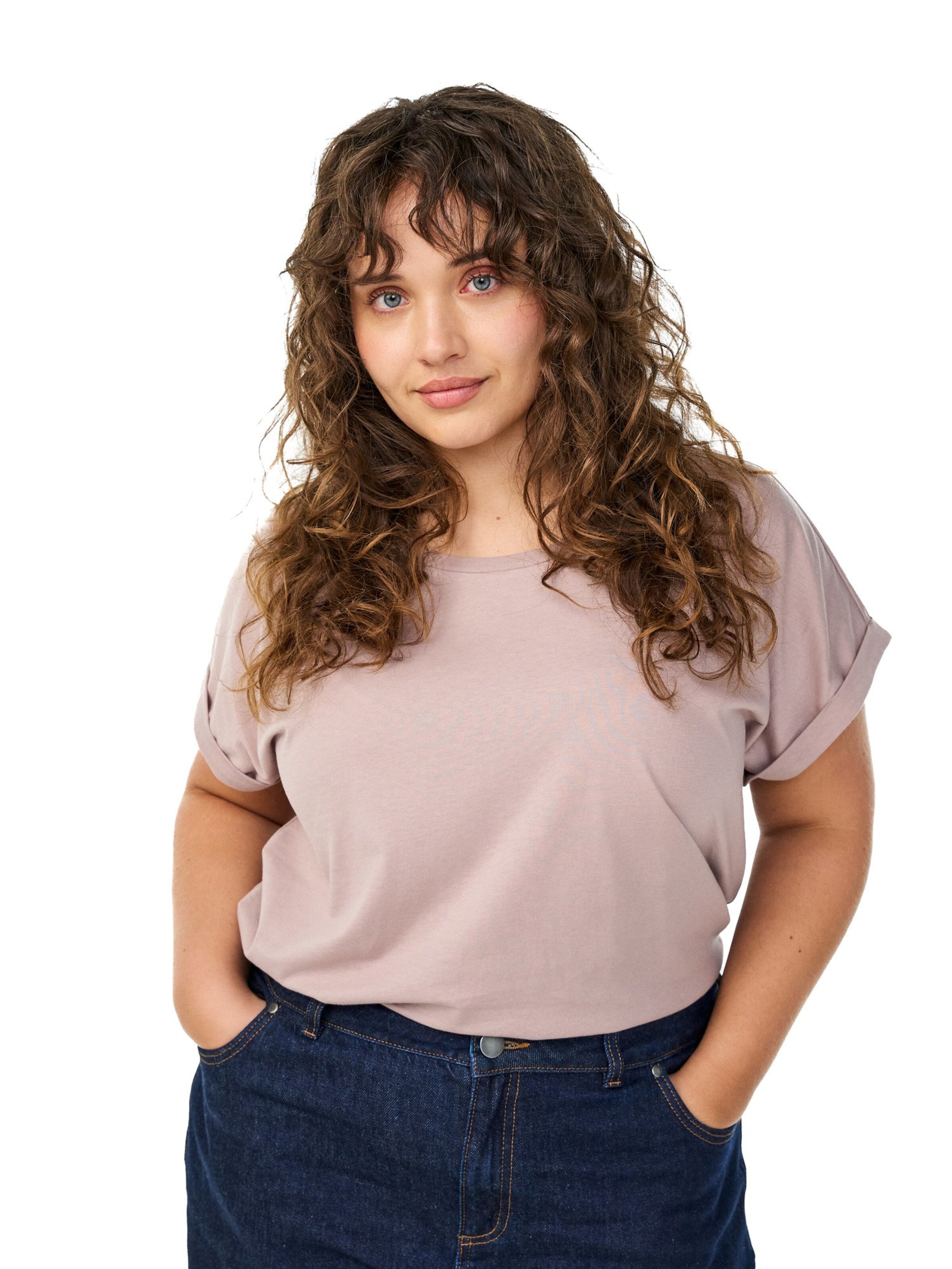 Zizzi Shirt 'Mkatja' in Lila: voorkant