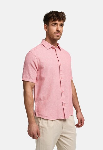 INDICODE JEANS Regular Fit Hemd ' Lino ' in Pink