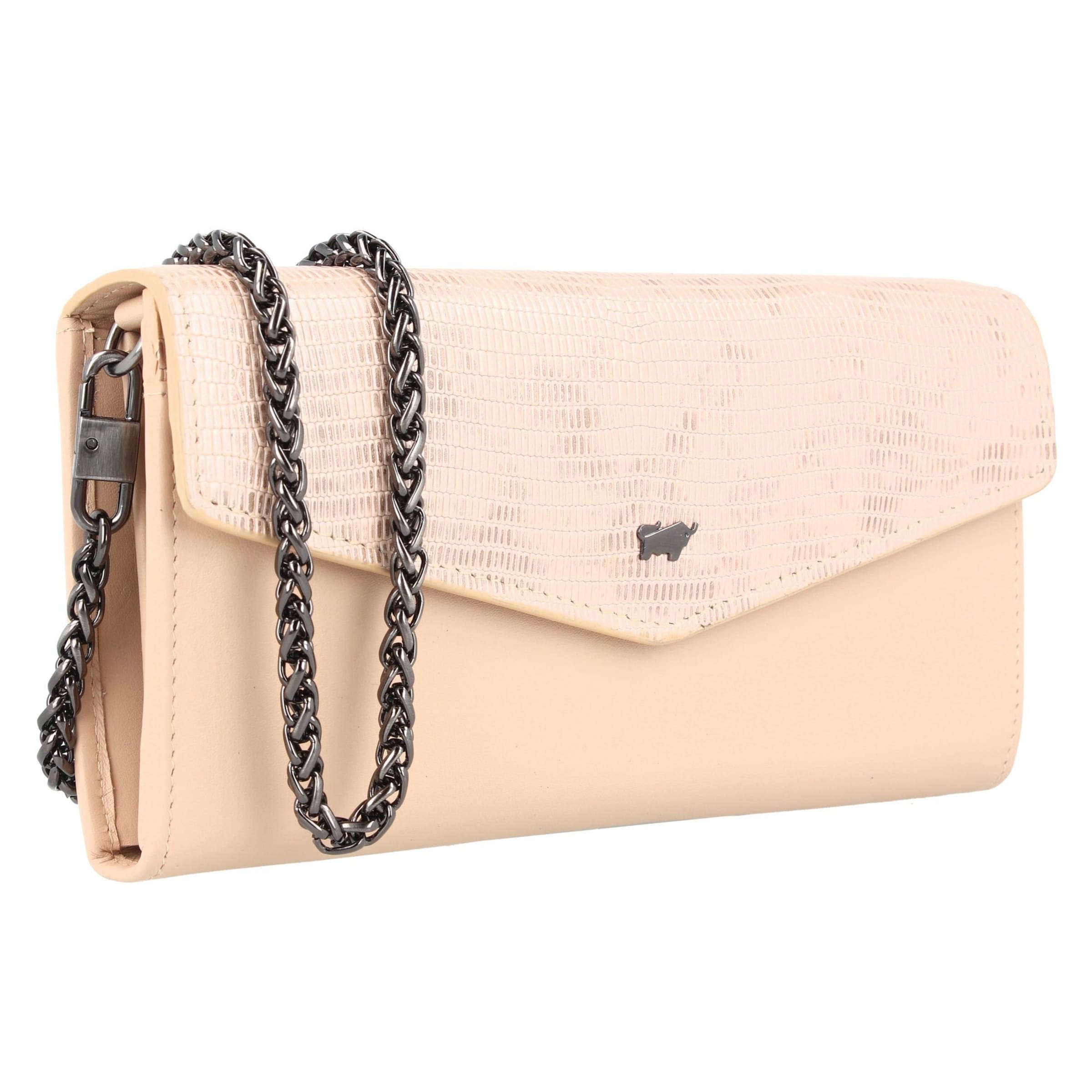 Braun Büffel Clutch 'Lizzy' in Beige