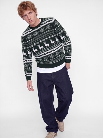 JACK & JONES - Jersey 'JJXMAS SANTA' en verde