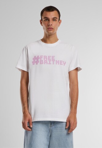 Merchcode Shirt 'Free Britney' in Wit: voorkant