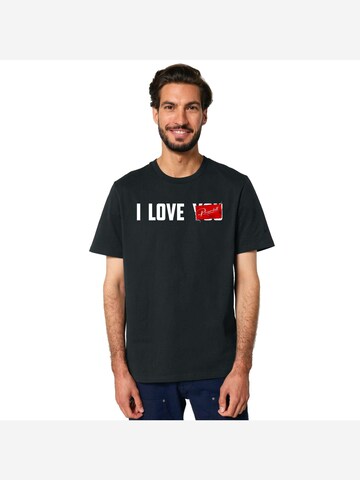 Rheinrebell Shirt 'I Love' in Black