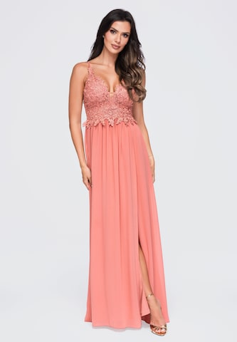 Robe de soirée Ombre en rose : devant