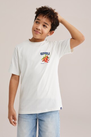T-Shirt WE Fashion en blanc : devant