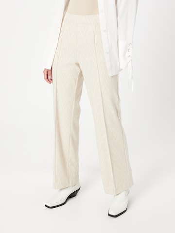 MAC Regular Trousers with creases 'Chiara' in Beige: front