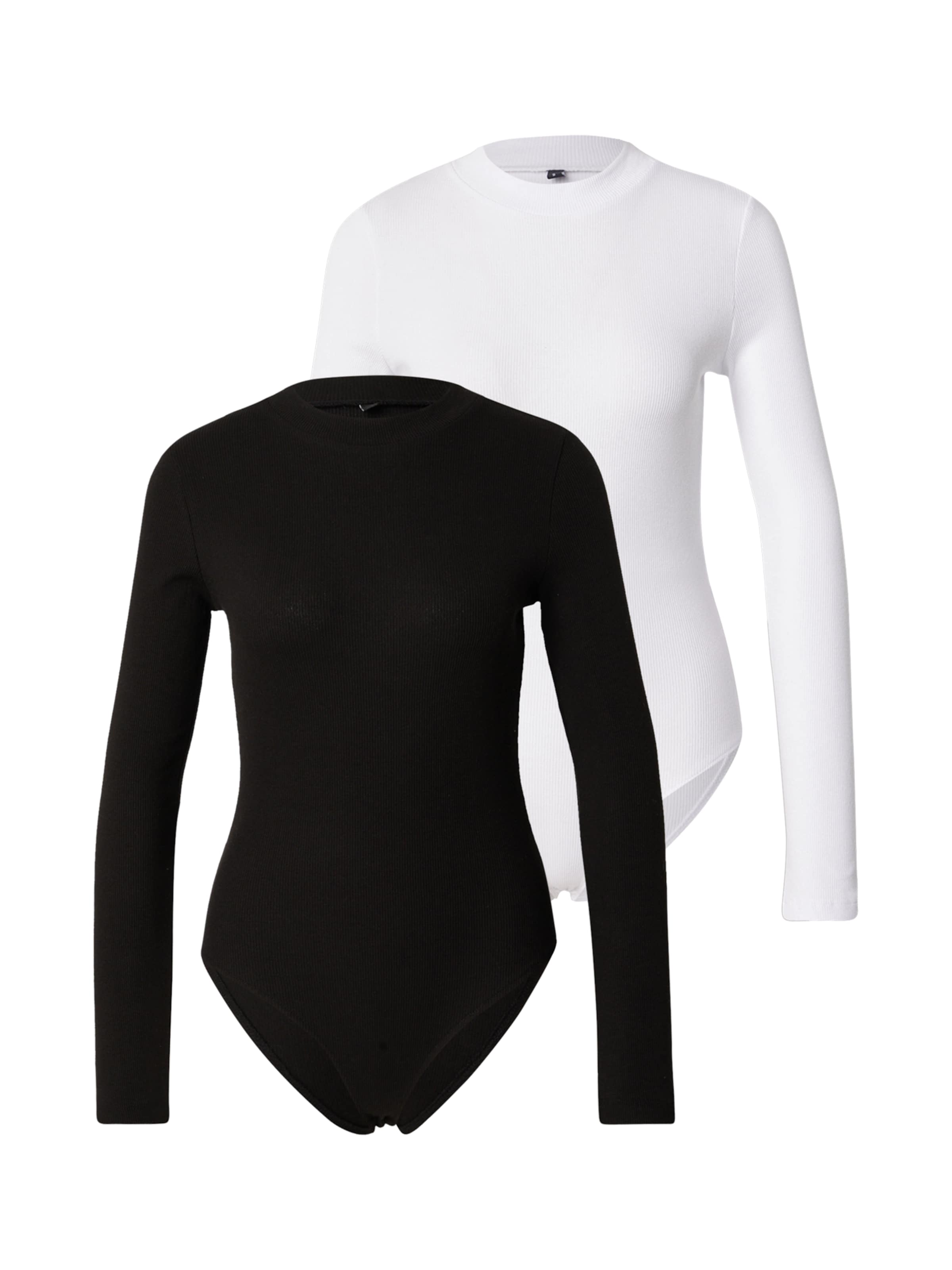 Trendyol Shirtbody en noir / blanc, Vue avec produit