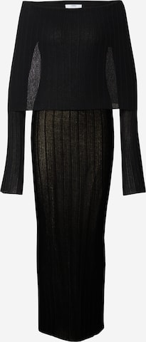 RÆRE by Lorena Rae Kootud kleit 'Daline', värv must: eest vaates