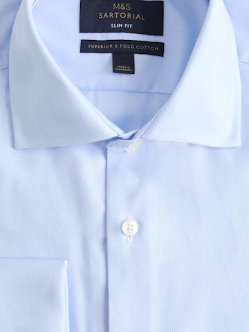 Coupe slim Chemise Marks & Spencer en bleu