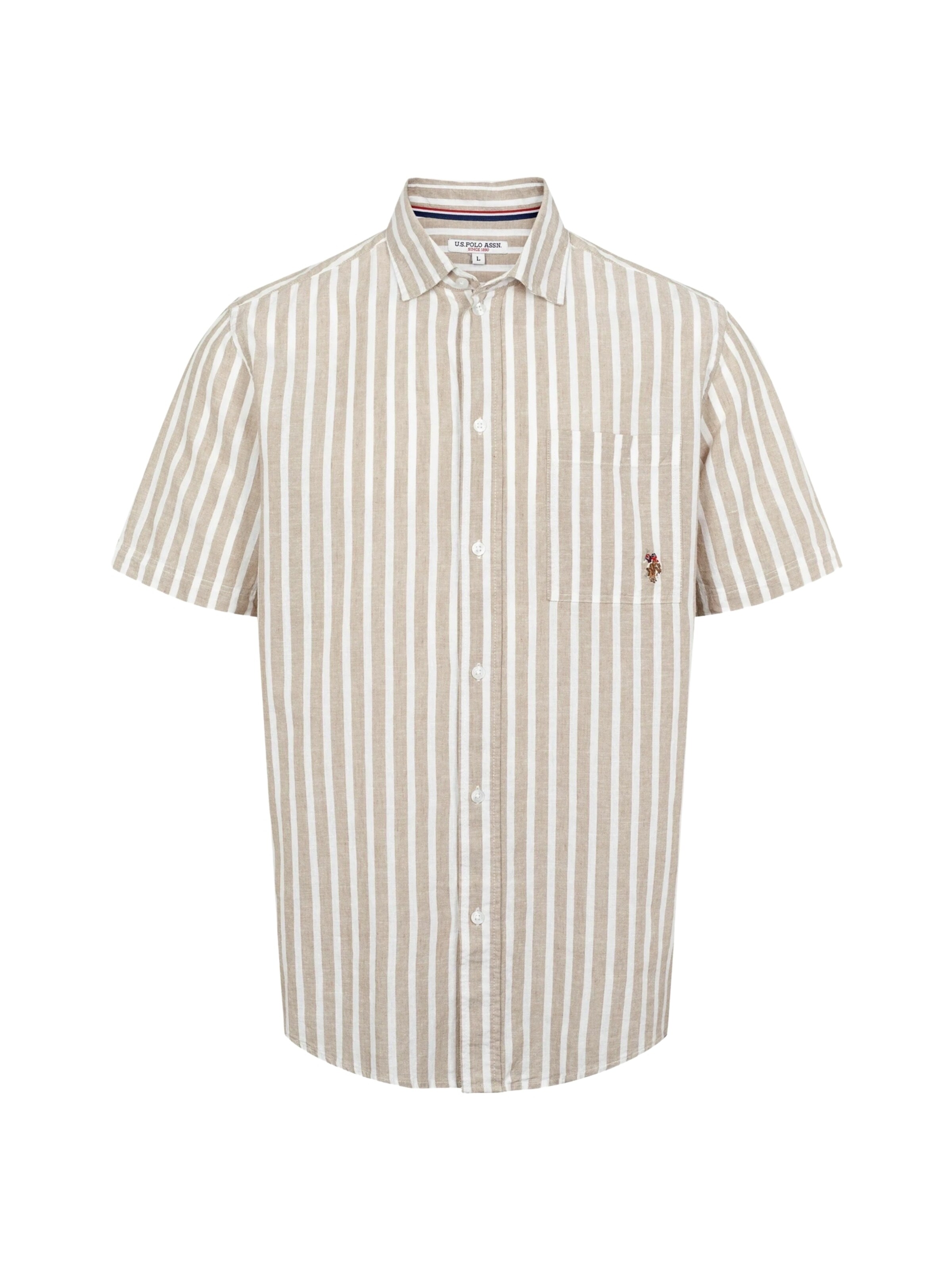 U.S. POLO ASSN. Button Up Shirt 'UMMarli' in Beige: front
