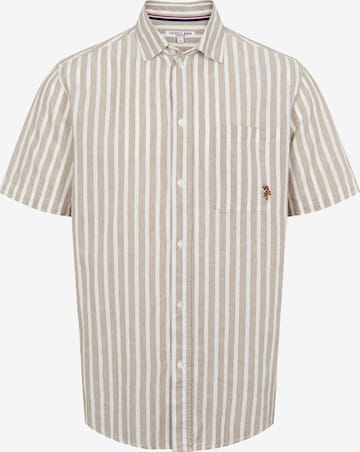 U.S. POLO ASSN. Button Up Shirt 'UMMarli' in Beige: front
