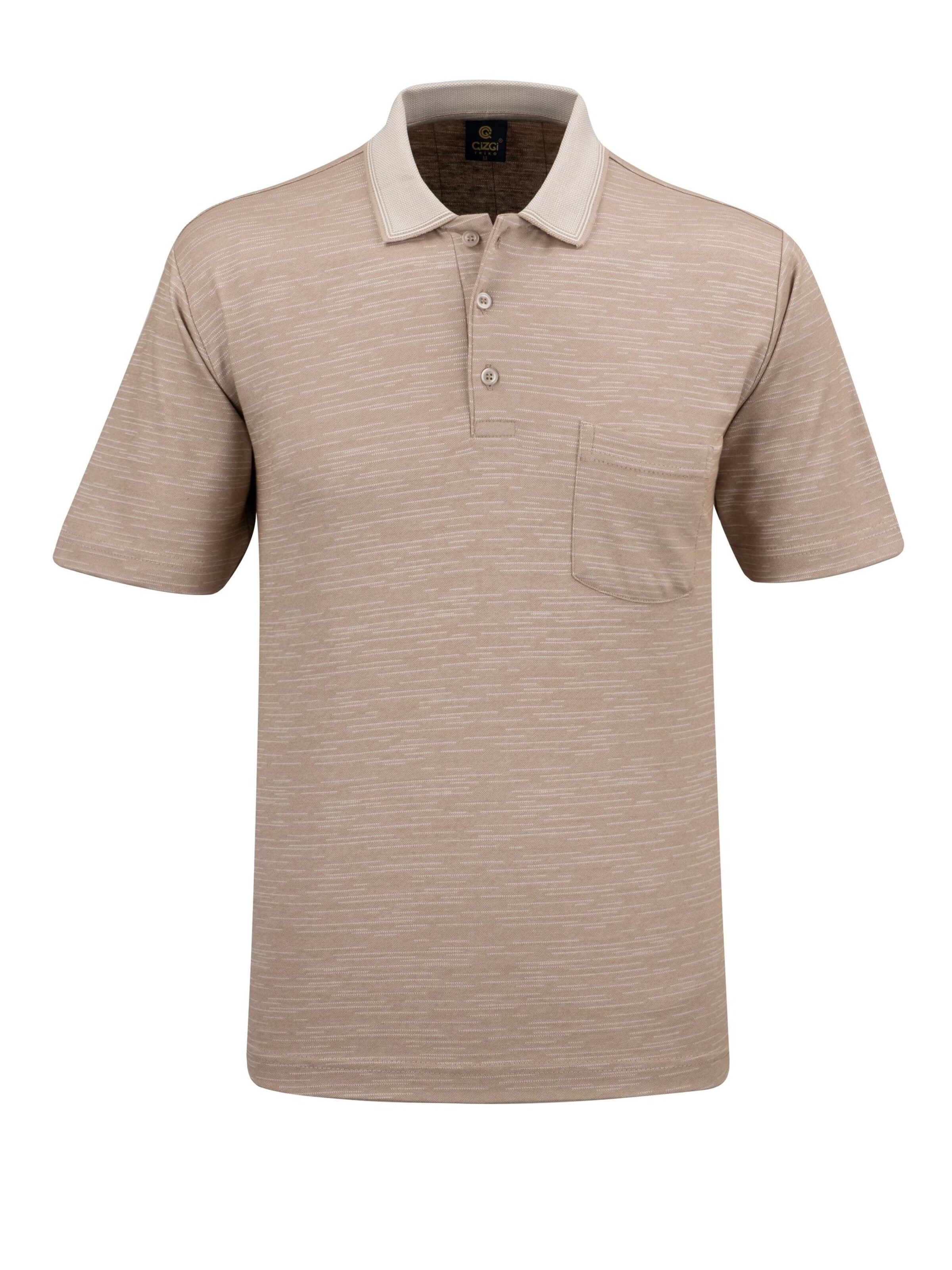 Cizgi Triko Shirt‌‌‌‌‌‌ in Beige: Vorderseite