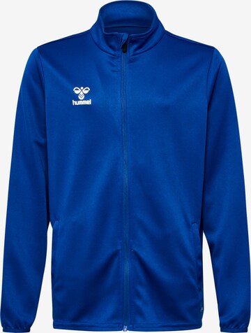 Hummel Athletic Zip-Up Hoodie 'ESSENTIAL' in Blue: front