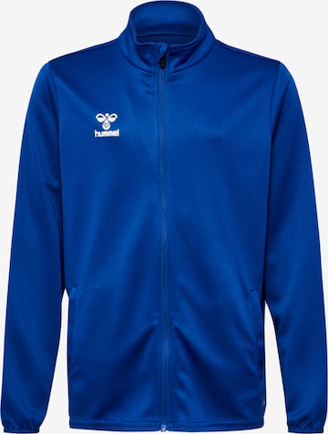 Hummel Athletic Zip-Up Hoodie 'ESSENTIAL' in Blue: front