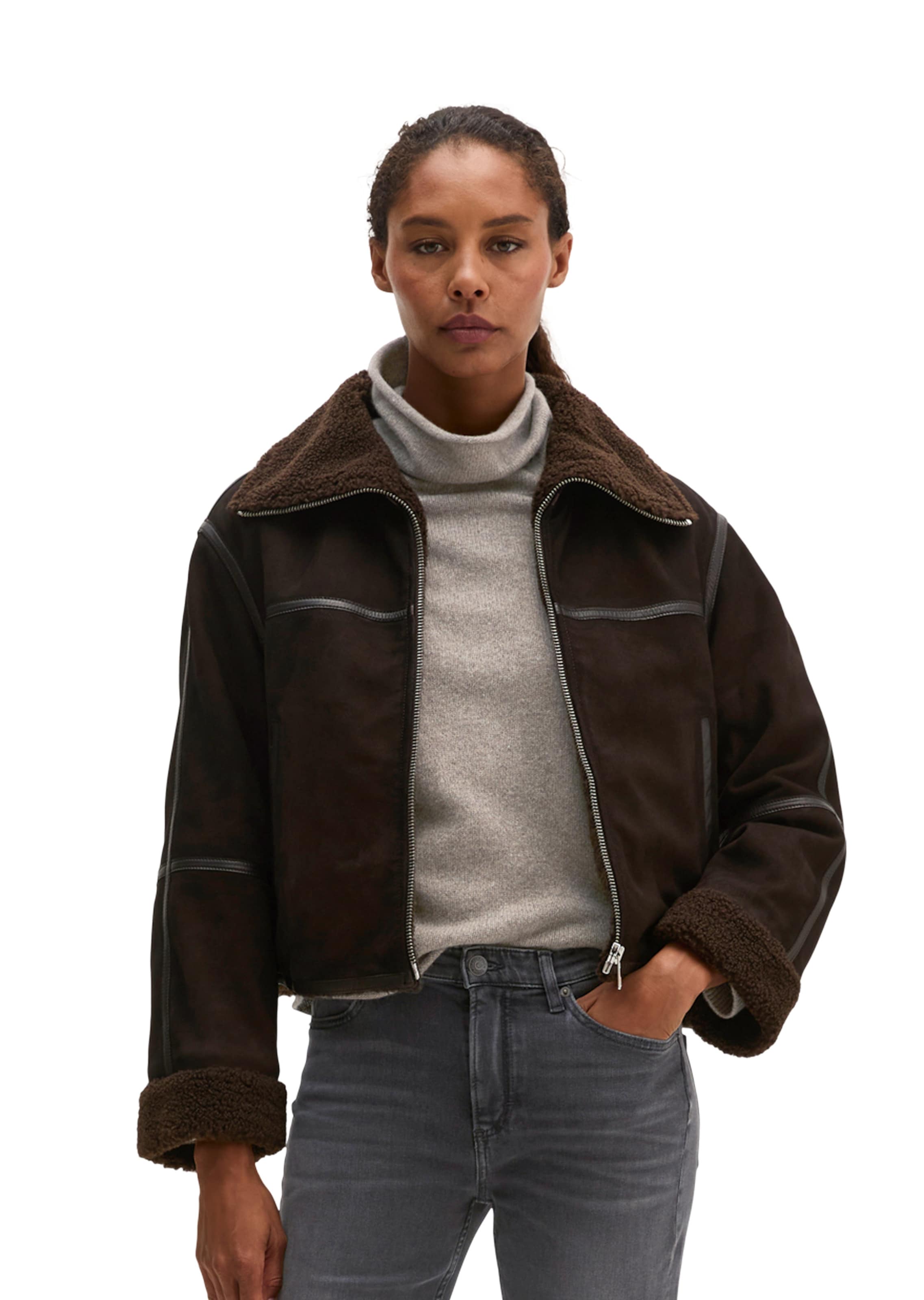 Veste mi-saison Marc O'Polo en marron : devant